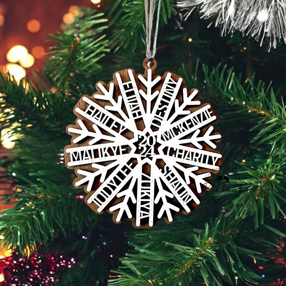 White Snowflake Holiday Ornament